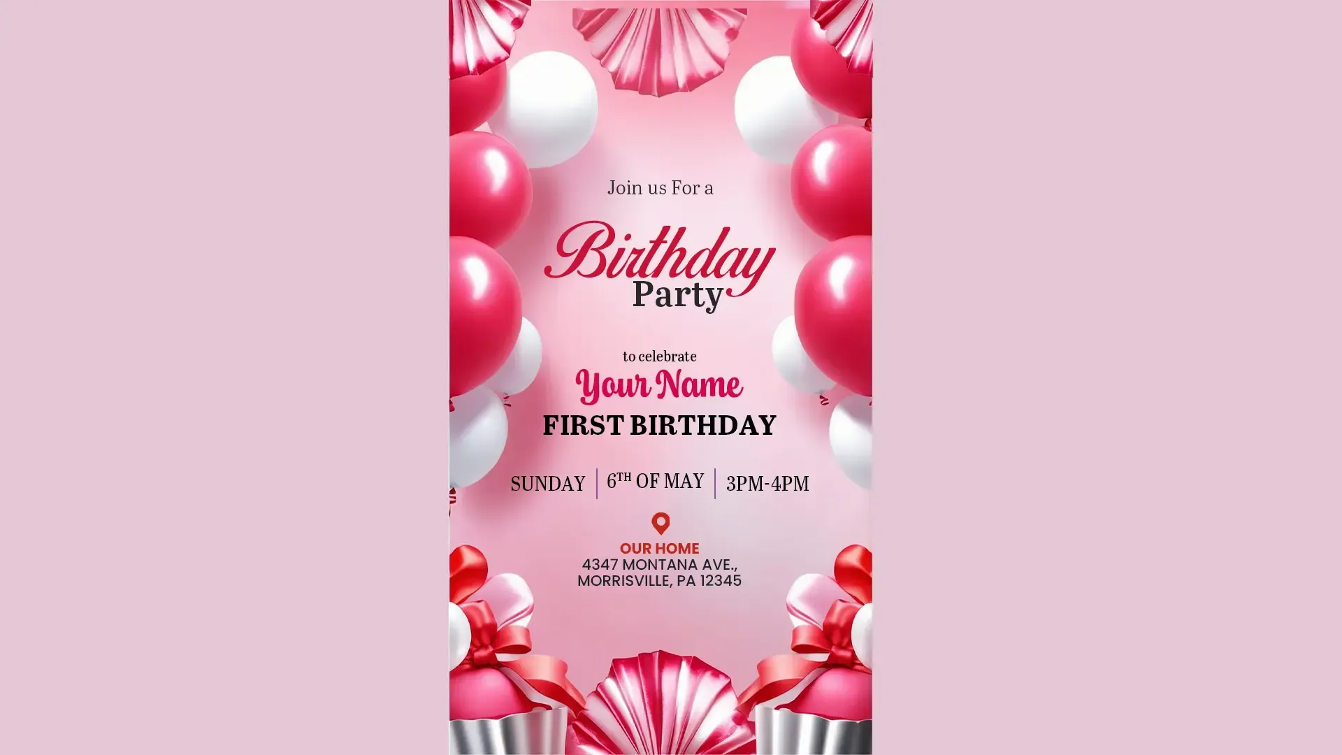 Sweet Birthday Party E-Card Instagram Story Template